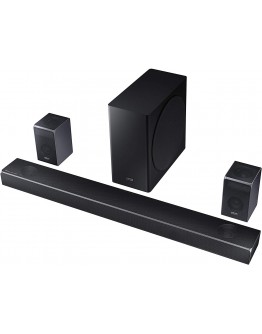 Samsung Harman Kardon 7.1.4 Dolby Atmos Soundbar HW-Q90R with Wireless Subwoofer and Rear Speaker Kit, Adaptive Sound, Game Mode, 4K Pass-Through with HDR, Bluetooth & Alexa Compatible