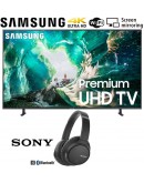 Samsung UN65RU8000 65-inch RU8000 LED Smart 4K UHD TV (2019) Bundle with Sony WH-CH700N Wireless Noise Canceling Bluetooth Headphones, Black