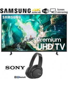 Samsung UN65RU8000 65-inch RU8000 LED Smart 4K UHD TV (2019) Bundle with Sony WH-CH700N Wireless Noise Canceling Bluetooth Headphones, Black