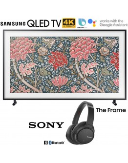 Samsung QN65LS03RA The Frame 3.0 65-inch LS03R QLED Smart 4K UHD TV (2019) Bundle with Sony WHCH700N/B Wireless Noise Canceling Bluetooth Headphones, Black