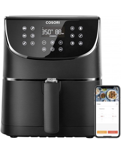 COSORI Smart WiFi Air Fryer 5.8QT(100 Recipes), 1700-Watt Programmable Base for Air Frying, Roasting & Keep Warm 11 Cooking Preset,Preheat&Shake Remind,Digital Touchscreen,Works with Alexa