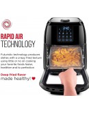 Chefman 6.3 Quart Digital Air Fryer+ Rotisserie, Dehydrator, Convection Oven, 8 Touch Screen Presets Fry, Roast, Dehydrate & Bake, BPA-Free, Auto Shutoff, Accessories Included, XL Family Size, Black