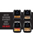 Chefman 6.3 Quart Digital Air Fryer+ Rotisserie, Dehydrator, Convection Oven, 8 Touch Screen Presets Fry, Roast, Dehydrate & Bake, BPA-Free, Auto Shutoff, Accessories Included, XL Family Size, Black