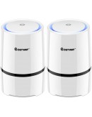 COSTWAY Set of 2 Air Purifier for Home w/Two True HEPA Carbon Filter, Low Noise, Night Light, Aromatherapy Diffuser with USB Cable
