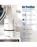 COSTWAY Set of 2 Air Purifier for Home w/Two True HEPA Carbon Filter, Low Noise, Night Light, Aromatherapy Diffuser with USB Cable