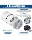 COSTWAY Set of 2 Air Purifier for Home w/Two True HEPA Carbon Filter, Low Noise, Night Light, Aromatherapy Diffuser with USB Cable
