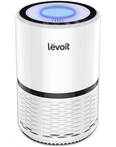 LEVOIT Air Purifier for Home Smokers Allergies and Pets Hair, True HEPA Filter, Quiet in Bedroom, Filtration System Cleaner Eliminators, Odor Smoke Dust Mold, Night Light, White, LV-H132, 1Pack