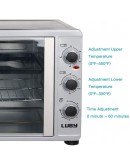 Luby Extra Large Toaster Oven, 18 Slices, 14'' Pizza, 20lb Turkey, Silver, Stainless Steel