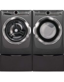 Electrolux Titanium Front Load Laundry Pair with EFLS627UTT 27" Washer, EFMG627UTT 27" Gas Dryer and Two EPWD257UTT Pedestal