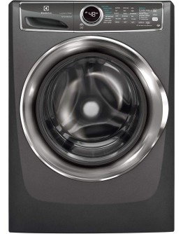 Electrolux Titanium Front Load Laundry Pair with EFLS627UTT 27" Washer, EFMG627UTT 27" Gas Dryer and Two EPWD257UTT Pedestal