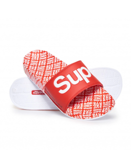 Superdry Aop Beach Slide Super Red and White Sliders